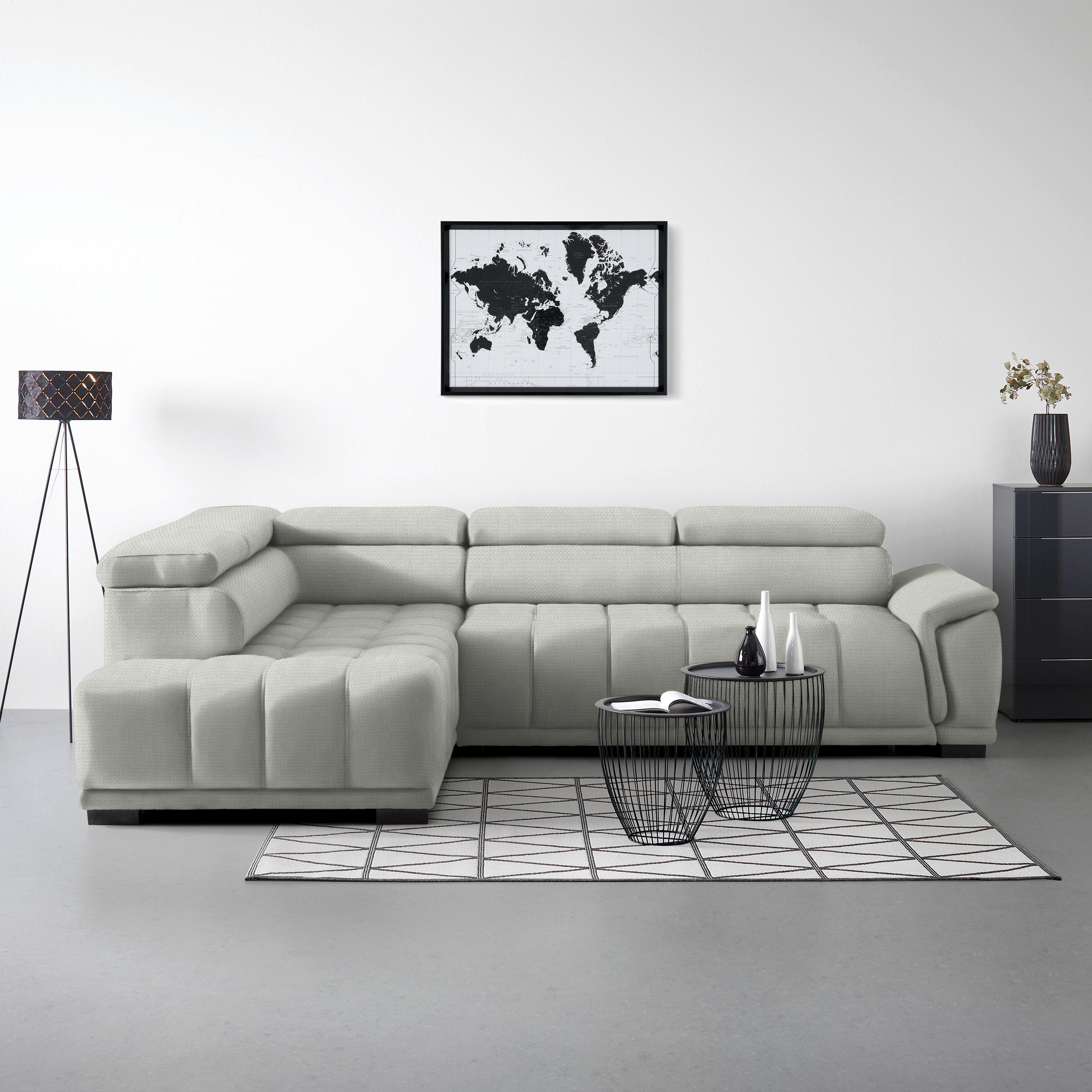 Ecksofa Gremio Links Sandfarben - Sandfarben/Schwarz, MODERN, Kunststoff/Textil (106/77-100/283-206cm) - Premium Living