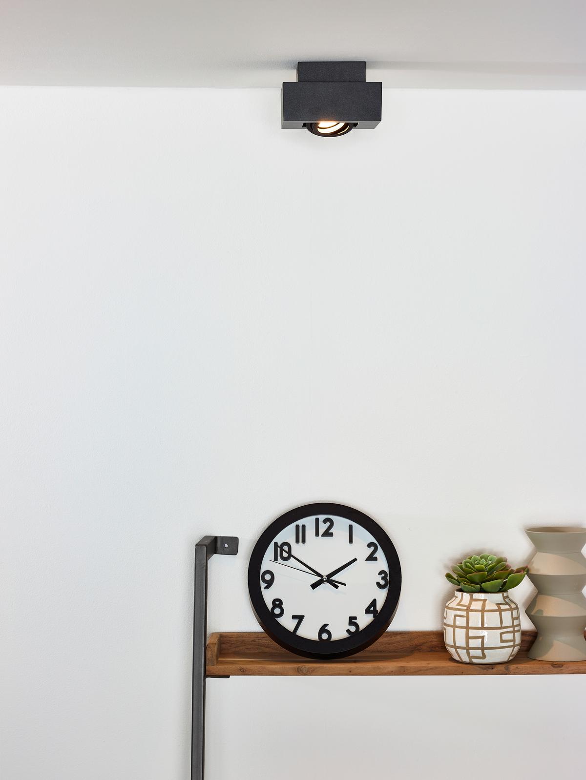 Led-deckenleuchte 09119/06/30 Xirax - Schwarz, Basics (14/14/8.8cm) - Lucide