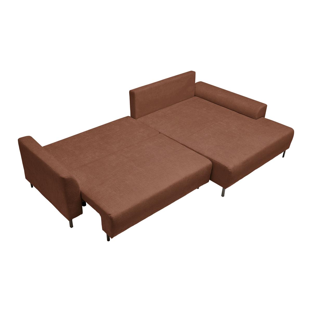 Ecksofa Integra Terracotta - Terracotta/Schwarz, Textil/Metall (294/81-93/170cm) - Mömax
