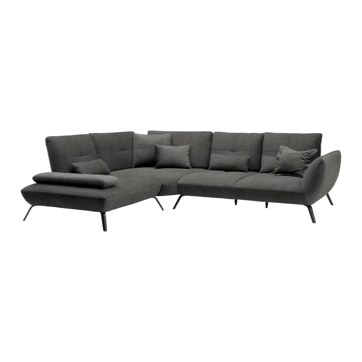 Wohnlandschaft Trendy Anthrazit - Anthrazit/Schwarz, MODERN, Holzwerkstoff/Textil (250/93/310cm) - Premium Living