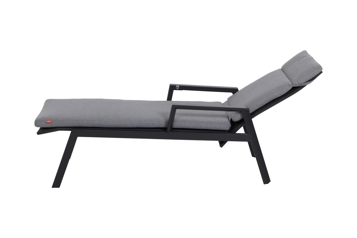 Gartenliege Valencia Anthrazit - Anthrazit, Basics, Kunststoff/Textil (154/102/70cm) - Siena Garden