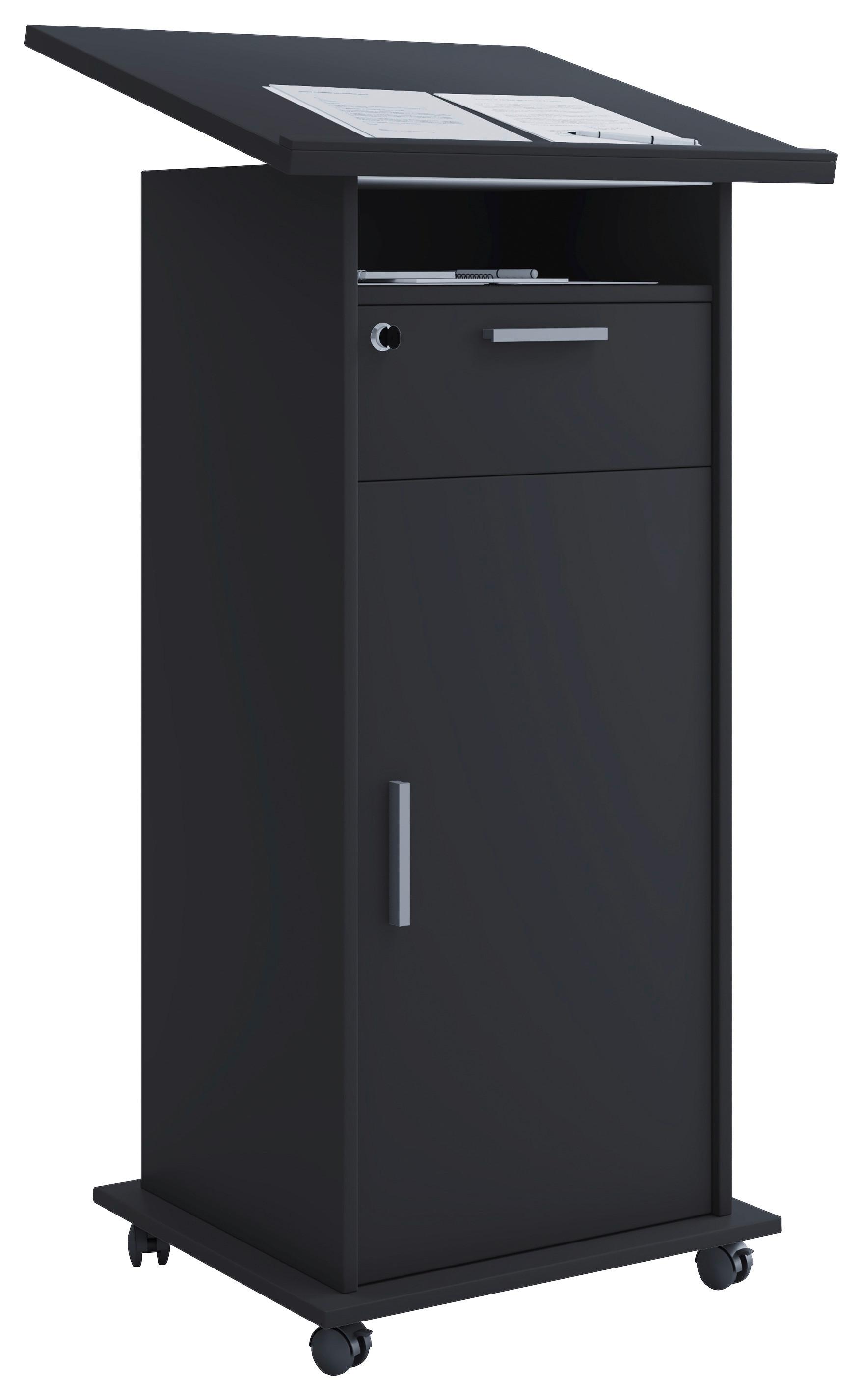 Stoječi Pult Meeta, Črna - črna, Basics, leseni material (60/50/120cm) - MID.YOU