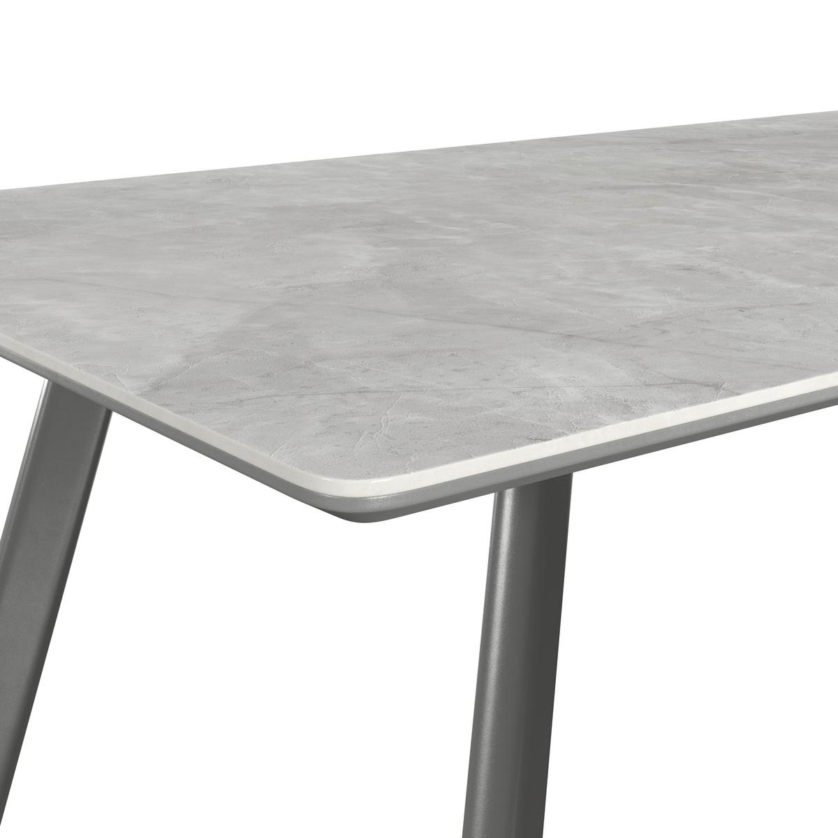 Jedilna Miza George, Črna, Siva, 140x80 - siva/črna, Konvencionalno, kovina/leseni material (140/76/80cm) - Mömax