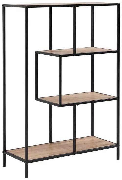 Etajeră LILLI 2 - culoare natur/negru, Trend, metal/material pe bază de lemn (77/115/33cm) - Modern Living
