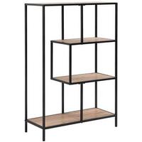 Polica Lillli 2 - prirodna boja/crna, Trendi, metal/pločasti materijal (77/115/33cm) - Modern Living