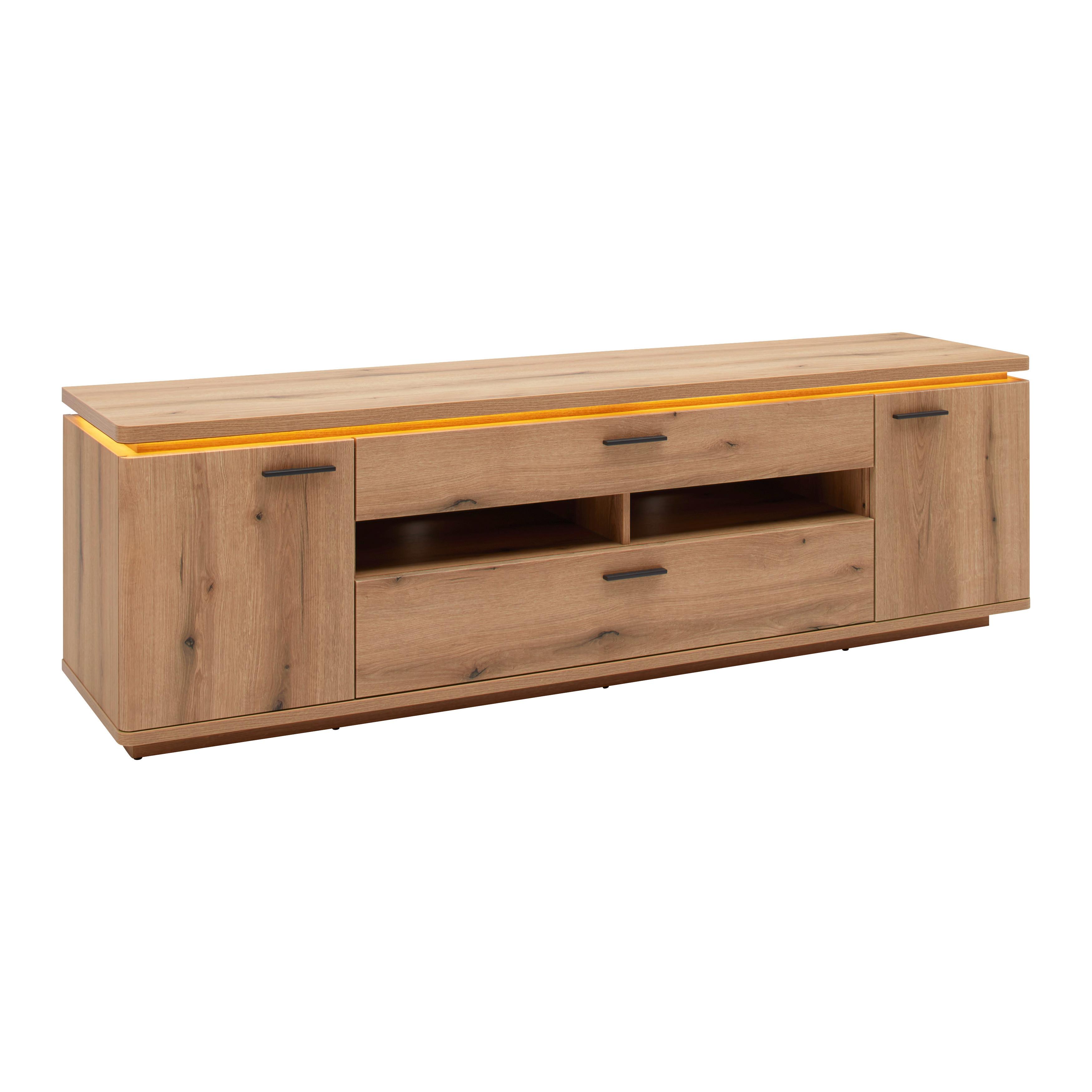 TV-Element Alameda Eichefarben - Eichefarben/Anthrazit, MODERN, Holzwerkstoff/Metall (210/65/50cm) - Based
