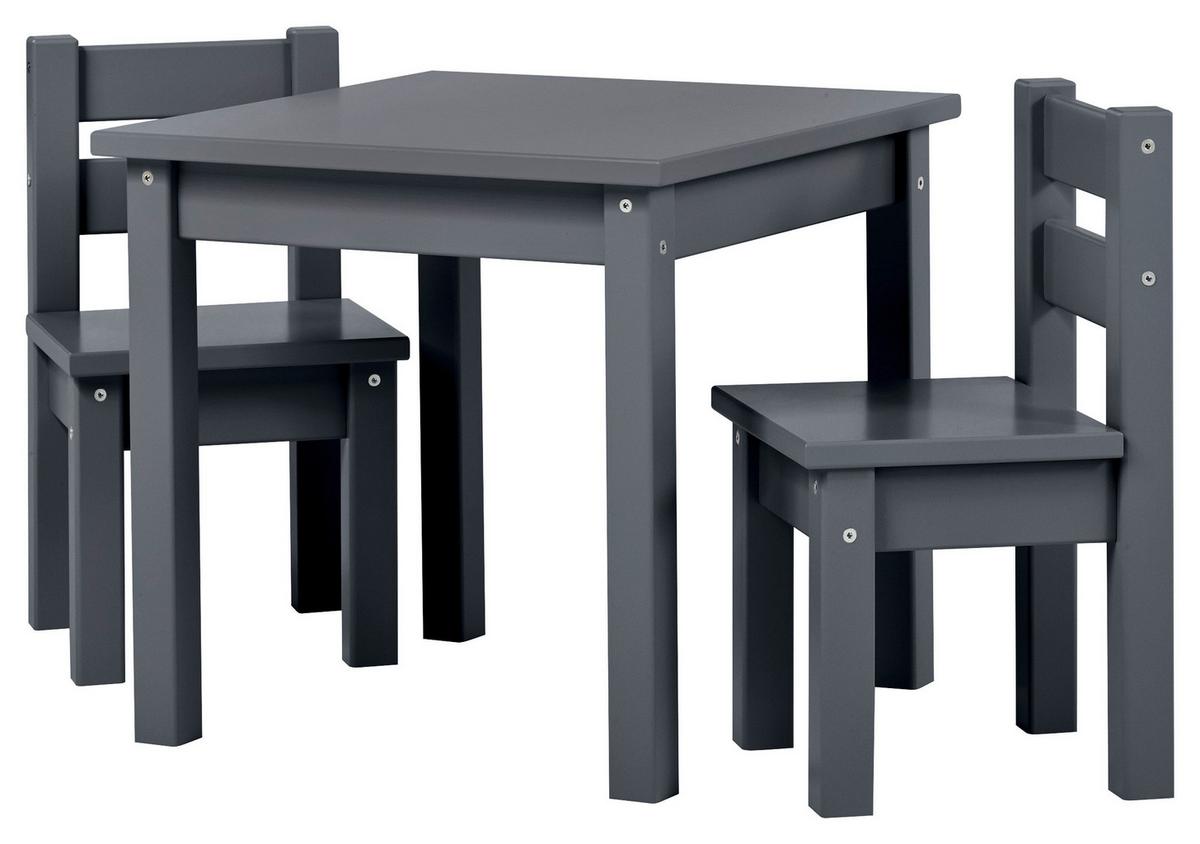 Kindersitzgruppe MADS Dunkelgrau Kiefer teilmassiv - Dunkelgrau, MODERN, Holz - MID.YOU