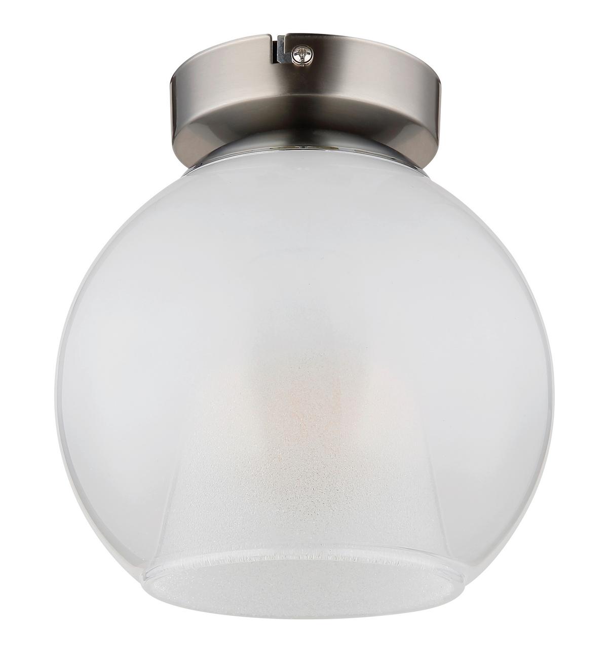 Stropna Svjetiljka Barry - bijela/boje nikla, Basics, staklo/metal (18/19cm) - Globo