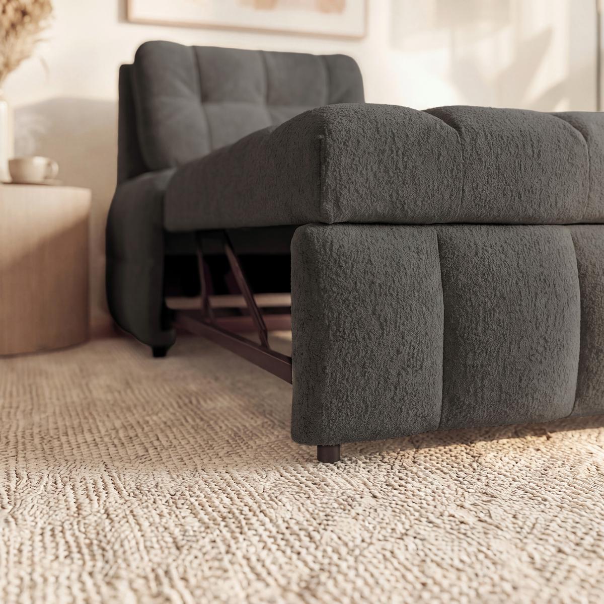 Schlafsessel Liara Webstoff Dunkelgrau - Dunkelgrau/Schwarz, MODERN, Holz/Textil (88/87/110cm) - Bessagi Home