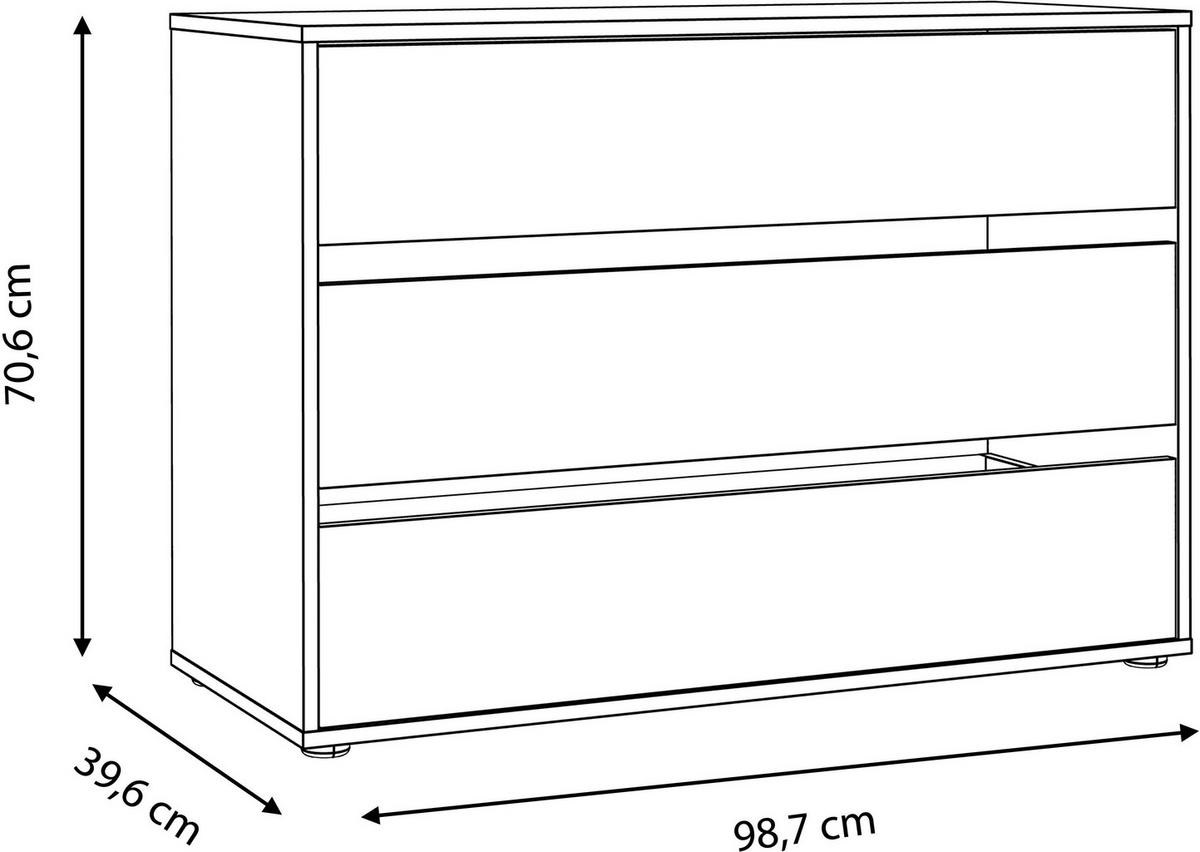 Schubkasteneinsatz Zubehör in Grau - Grau, Lifestyle, Holzwerkstoff/Kunststoff (98,7/70,6/39,6cm) - Mömax
