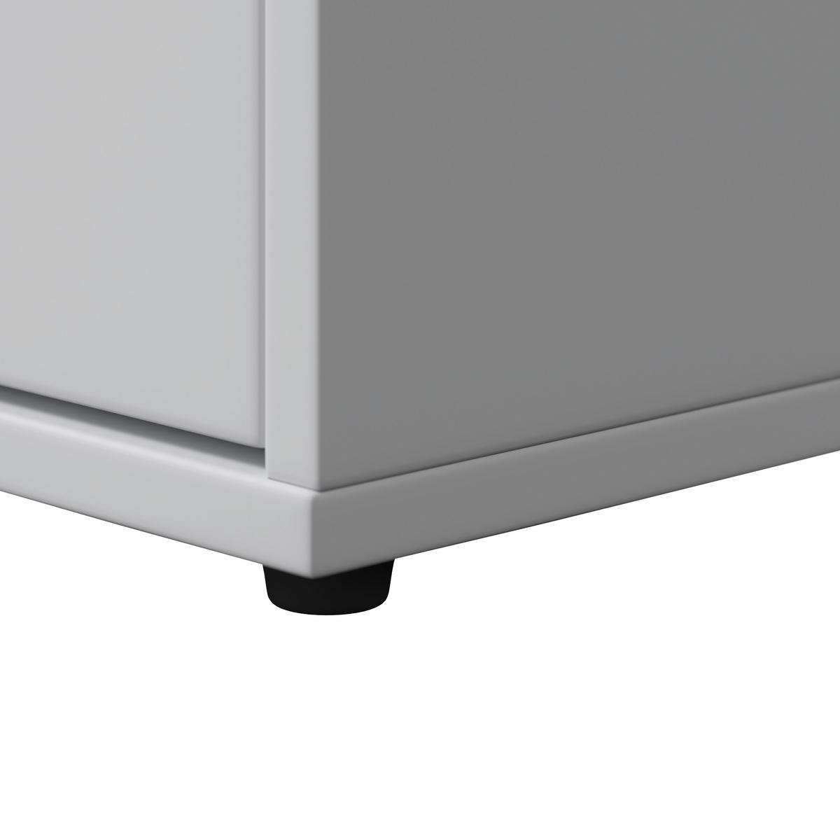 Sideboard Mick Weiß MDF - Schwarz/Braun, MODERN, Kunststoff/Textil (138/80/40cm) - Bessagi Home