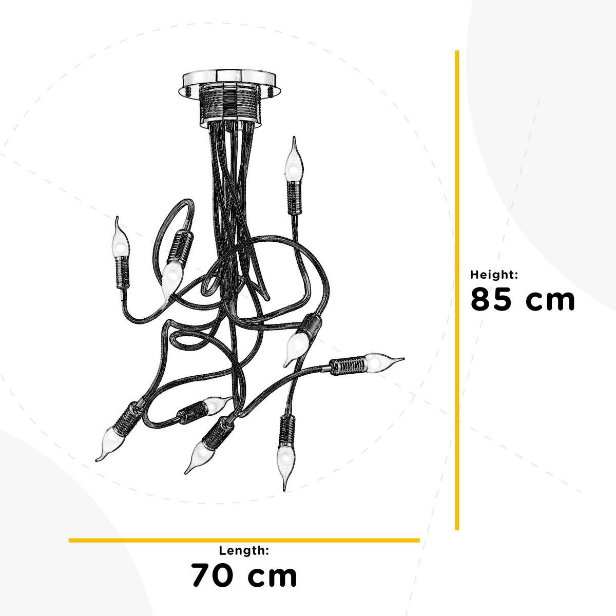 Mennyezeti Lámpa 4739/9 - krómszínű, Design, fém (70/85cm)