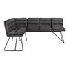 HOEKBANK KONA - Donkergrijs/Zwart, Modern, Hout/Textiel (135/89/180cm) - Bessagi Home