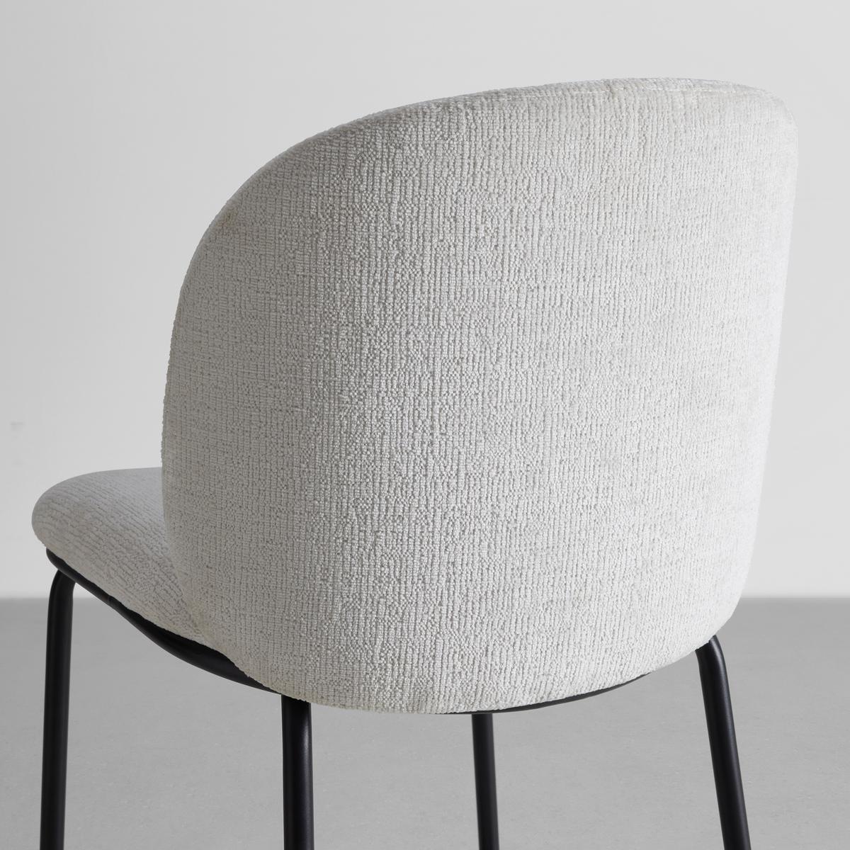 Barhocker Malea Beige Chenille Gepolstert - Beige/Schwarz, MODERN, Holz/Textil (46/103/53cm) - Bessagi Home
