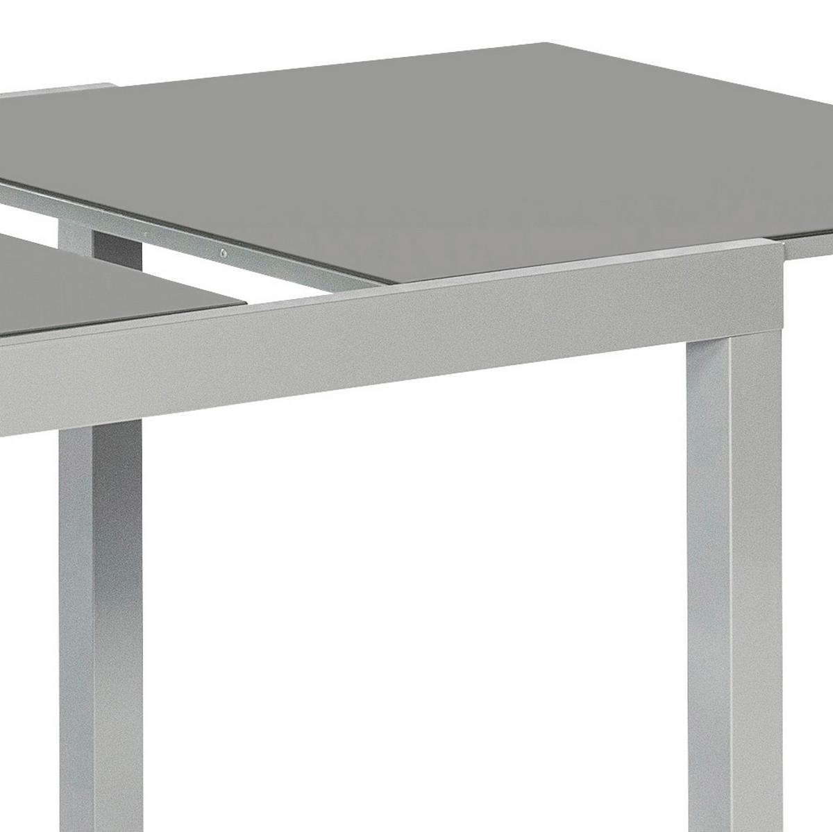 Raztegljiva Vrtna Miza Ambia, Steklo, Aluminij, 200-300x110 - srebrne barve/siva, Konvencionalno, kovina/steklo (200-300/110/75cm) - Gardenson