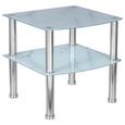 Masă Auxiliară Peter - alb/culoare crom, Modern, sticlă/metal (45/43/45cm) Masă Auxiliară Peter - alb/culoare crom, Modern, sticlă/metal (45/43/45cm)