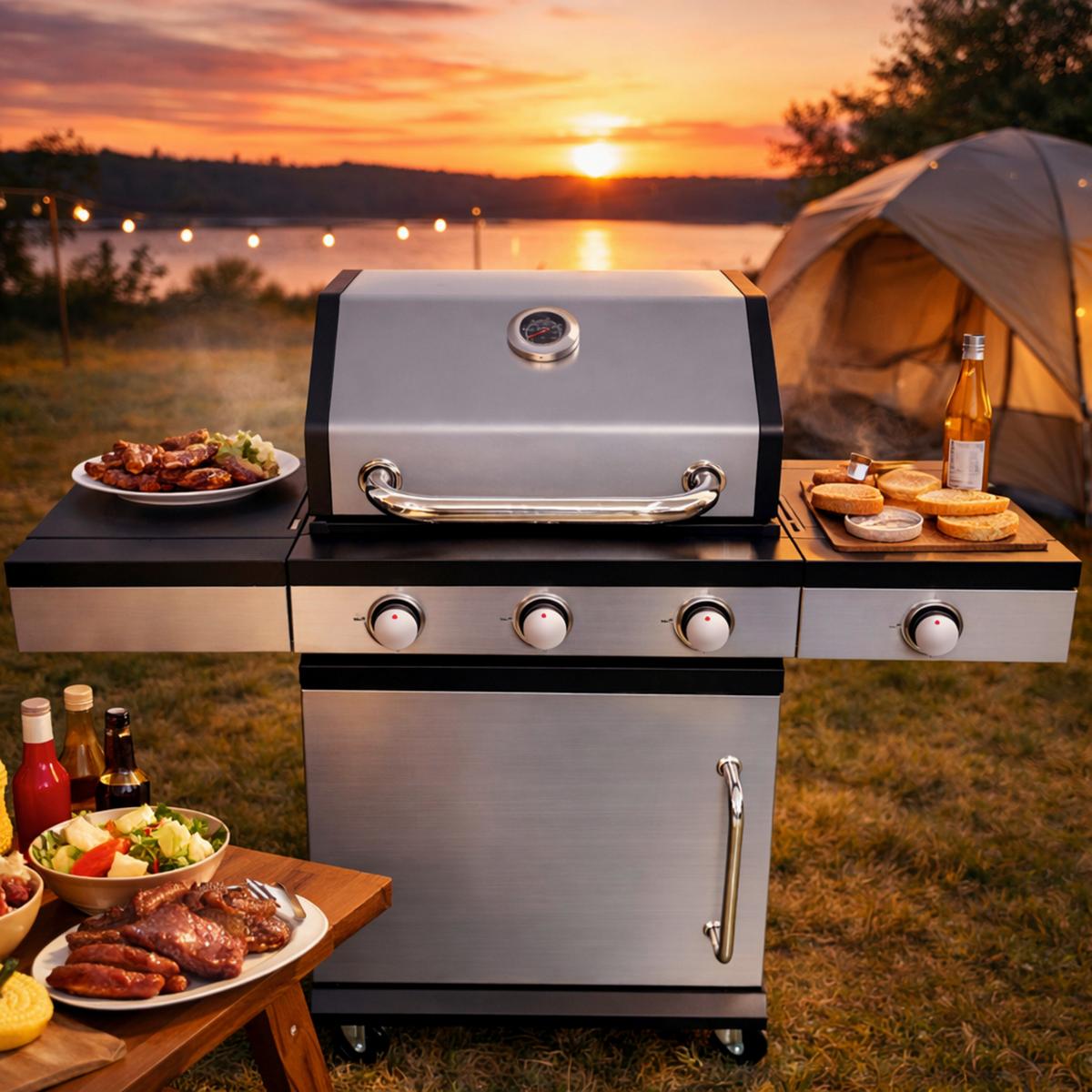 Gasgriller Helmut Schwarz - Schwarz, KONVENTIONELL, Kunststoff/Metall (110cm) - Mömax
