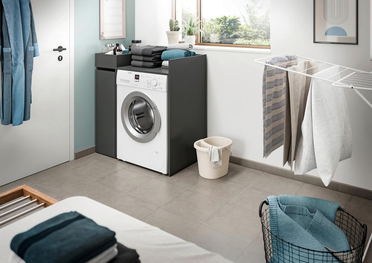 Element Za Perilicu Rublja Free - bijela/antracit, Basics, drvni materijal/plastika (95/101/60cm) - MID.YOU