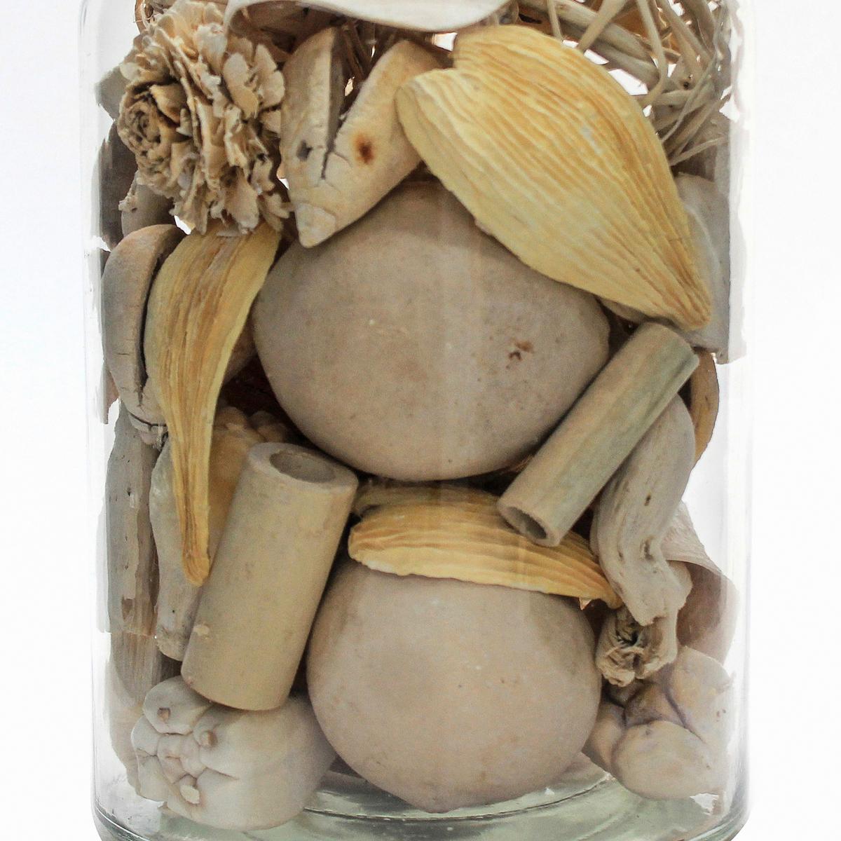 DEKOFLASCHE FLORA - Naturfarben, Lifestyle, Glas/Naturmaterialien (14/27/14cm) - Kayoom