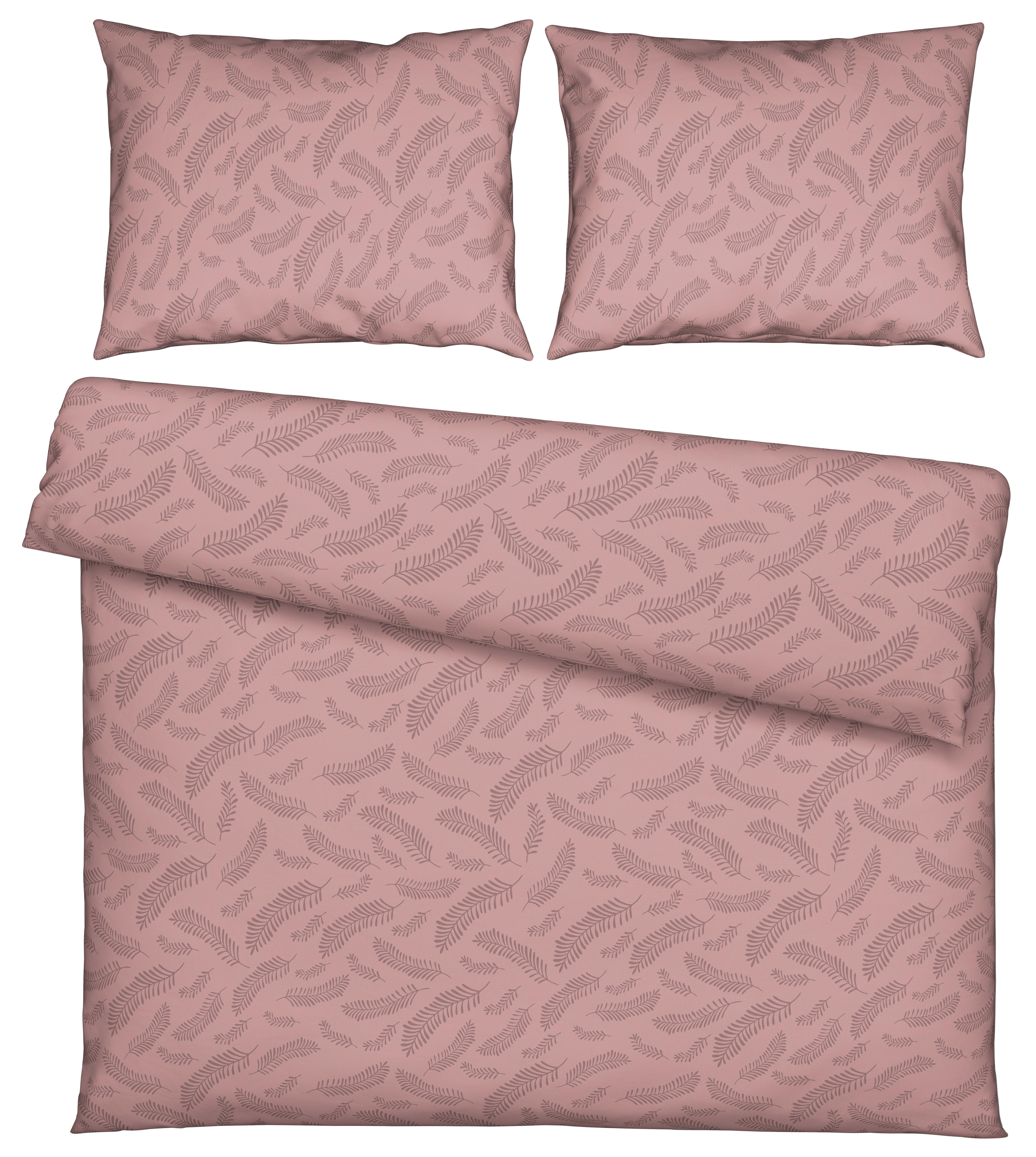 Bettwäsche Ferns XXL Mauve ca. 200x220cm - Mauve, MODERN, Textil (200/220cm) - Mömax