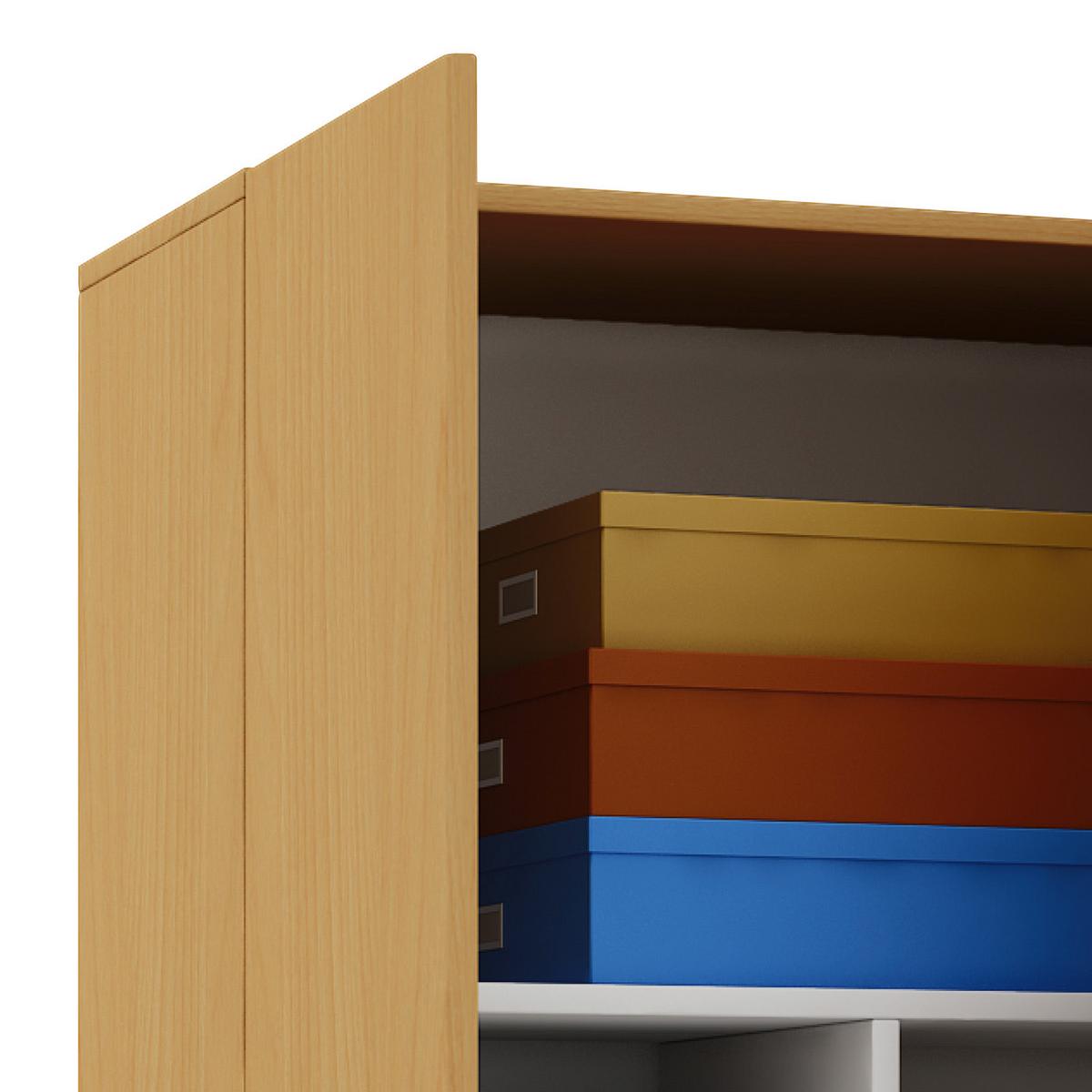 Večnamenska Omara Vandol Ii, Bukev - srebrne barve/barve bukve, Moderno, umetna masa/leseni material (70/198/39cm) - MID.YOU