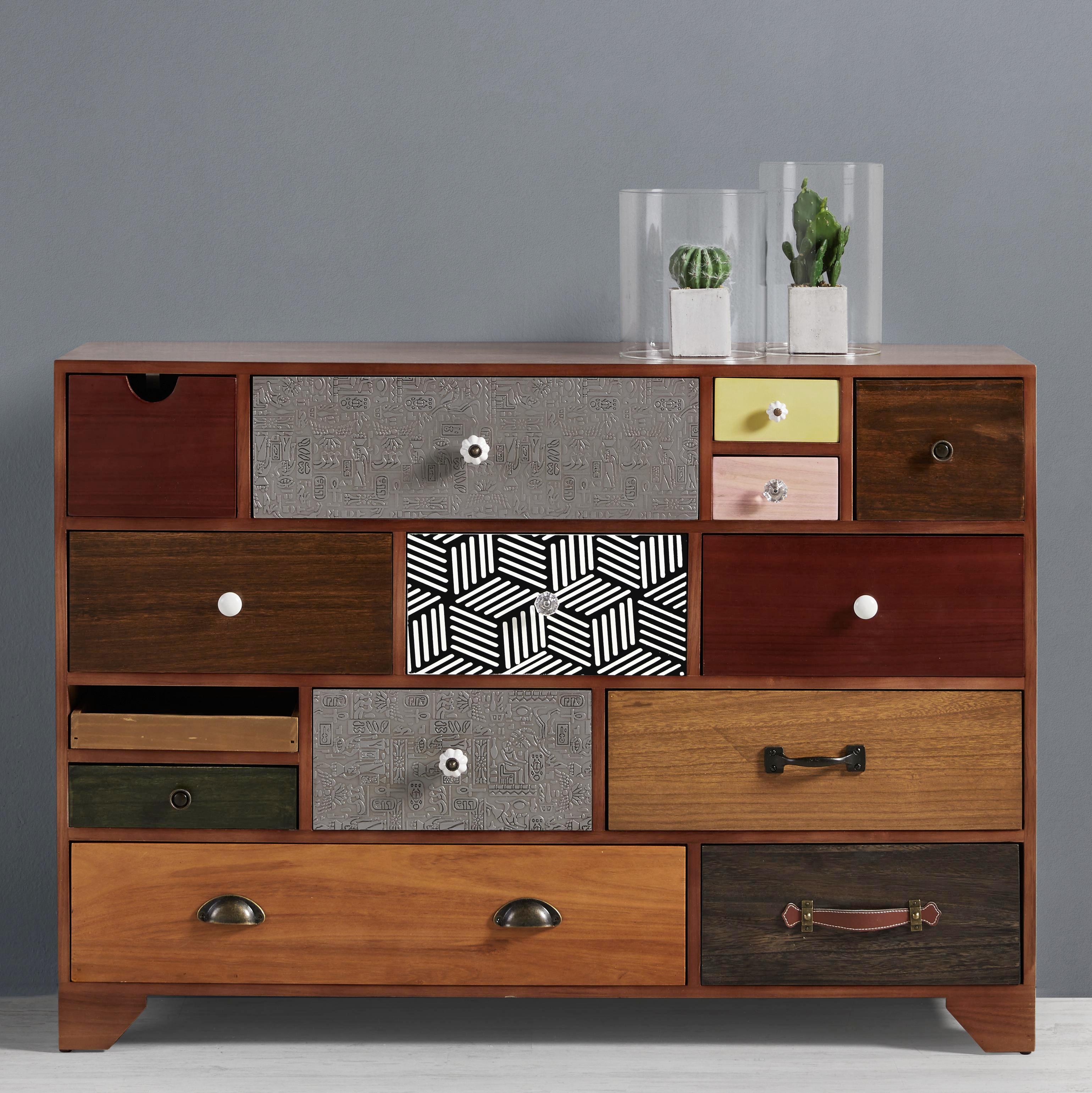 SIDEBOARD in Multicolor 'Heather' - Multicolor, MODERN, Holz/Keramik (115/81/38cm) - Bessagi Home