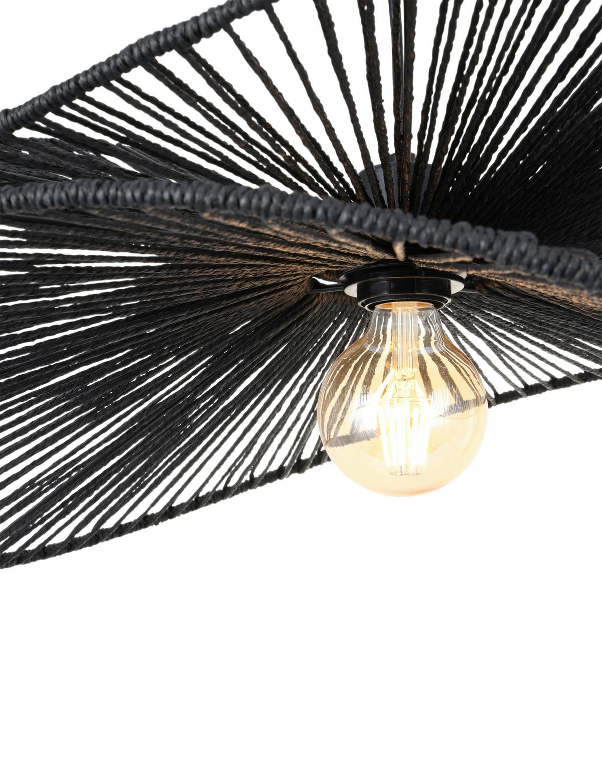 Hängeleuchte Bli Schwarz max. 25 Watt - Schwarz, MODERN, Papier/Metall (60/120cm)