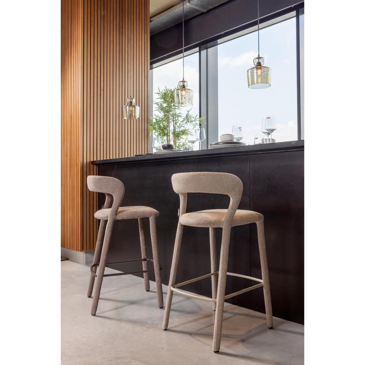 Barhocker Noble Sandfarben B: 48cm - Sandfarben, MODERN, Textil (48/95/52cm) - Livetastic
