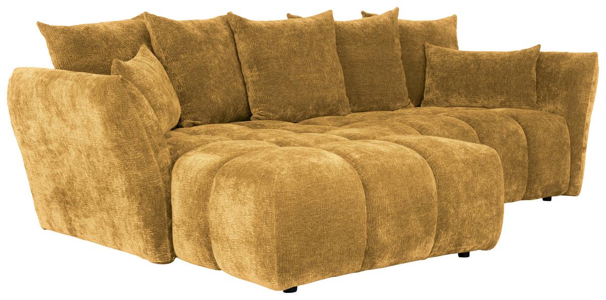 Ugaona Garnitura Cammellio - senf žuta/crna, Moderno, tekstil (296/75-95/189cm) - Mömax