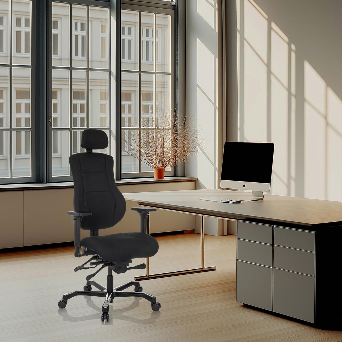 Drehstuhl 24 Hours Basic Schwarz - Schwarz, MODERN, Kunststoff/Textil (68/109 - 151/70cm) - MID.YOU