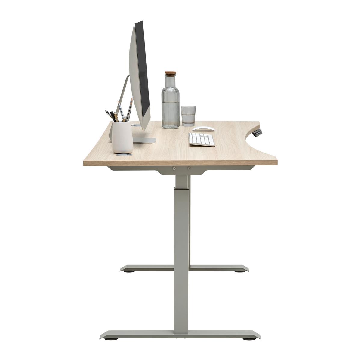 Schreibtisch Siena Eiche-/Silberfarben - Eichefarben/Silberfarben, MODERN, Holzwerkstoff (160/72/77cm) - Mömax