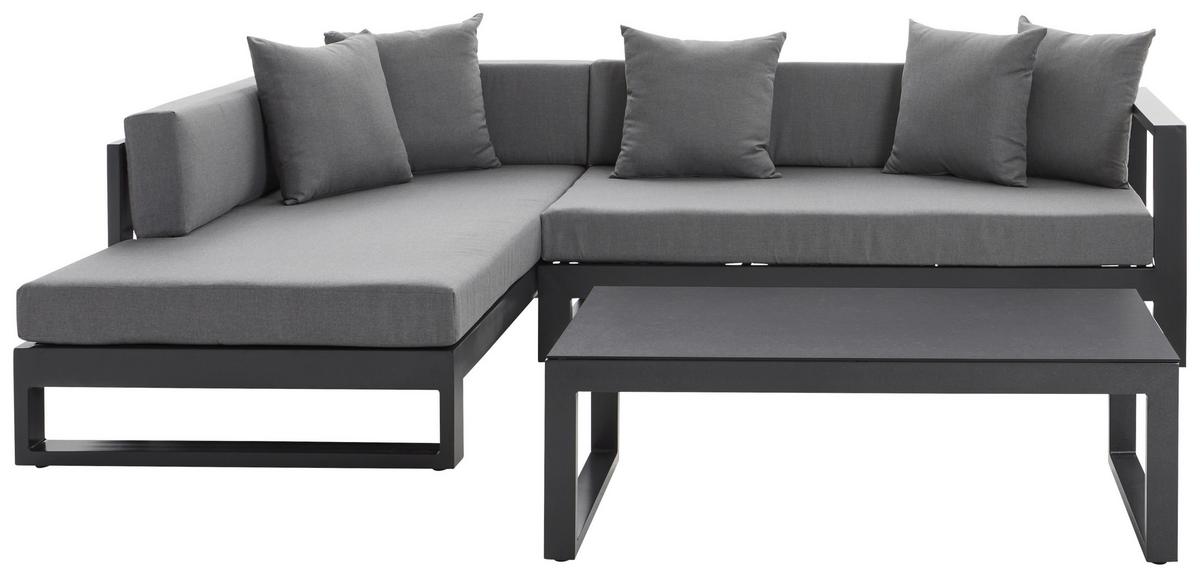 KOMPLET MEBLI TARASOWYCH WILLIS LINKS - antracytowy, Design, metal/tkanina (180/248cm) - Amatio