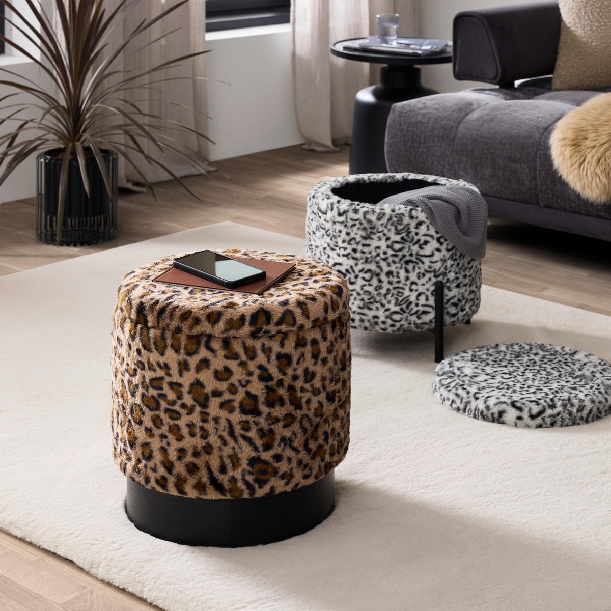 Stauraumhocker Leo Braun/Schwarz - Schwarz/Braun, LIFESTYLE, Holzwerkstoff/Textil (38/43/38cm) - Mömax