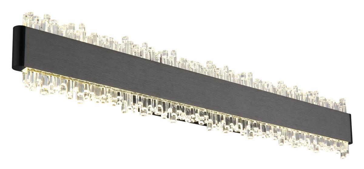 Led Zidna Svjetiljka Stalagmita - siva/prozirno, Design, metal/plastika (48/8/4cm) - Globo