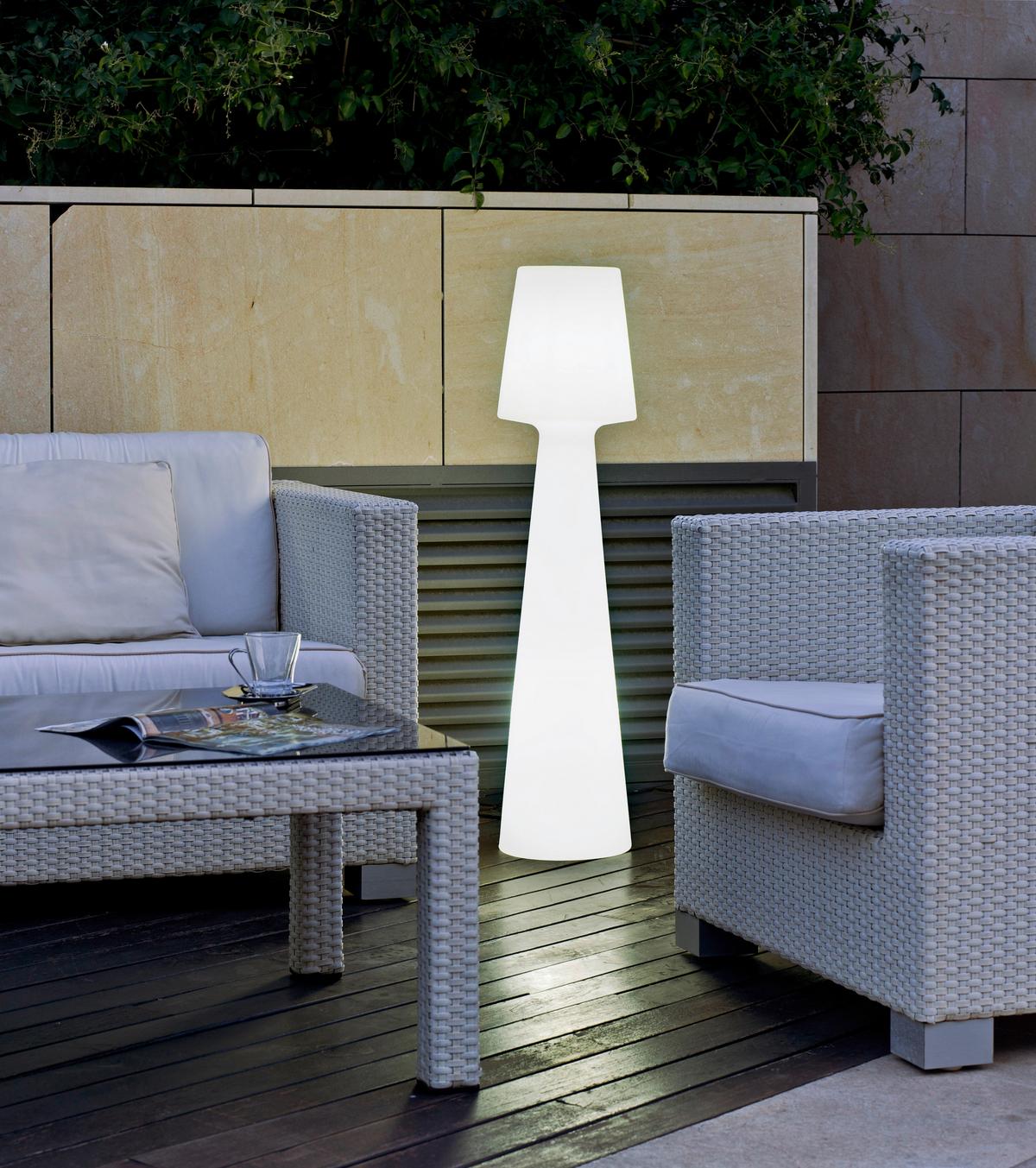ZEWNĘTRZNA LAMPA STOJĄCA LOLA 110 LUMLL110OFNW - biały/przezroczysty, Konventionell, tworzywo sztuczne (26,5/110cm) - Newgarden