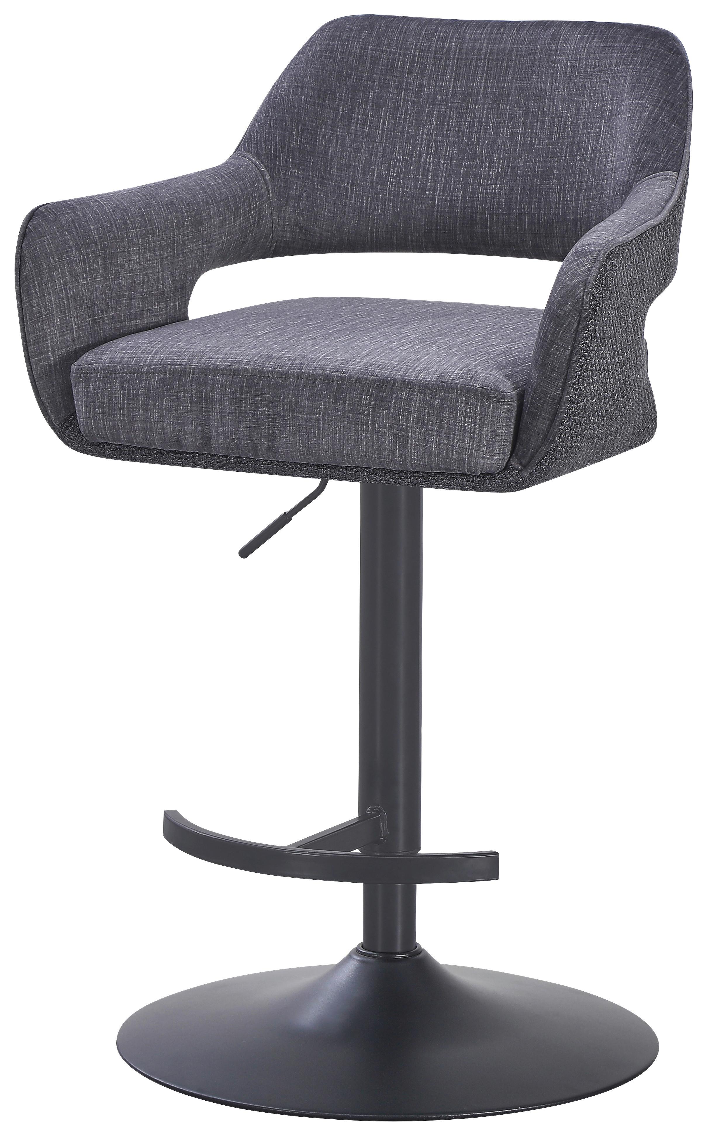 BARHOCKER VANESSA - Schwarz/Grau, Modern, Textil/Metall (53/92-113/56cm) - Mömax