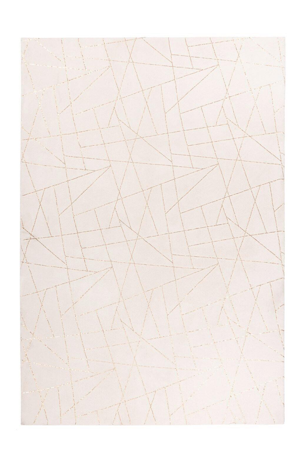 Flachwebeteppich Bijou 125 - Goldfarben/Creme, Konventionell, Textil (120/170cm) - Kayoom