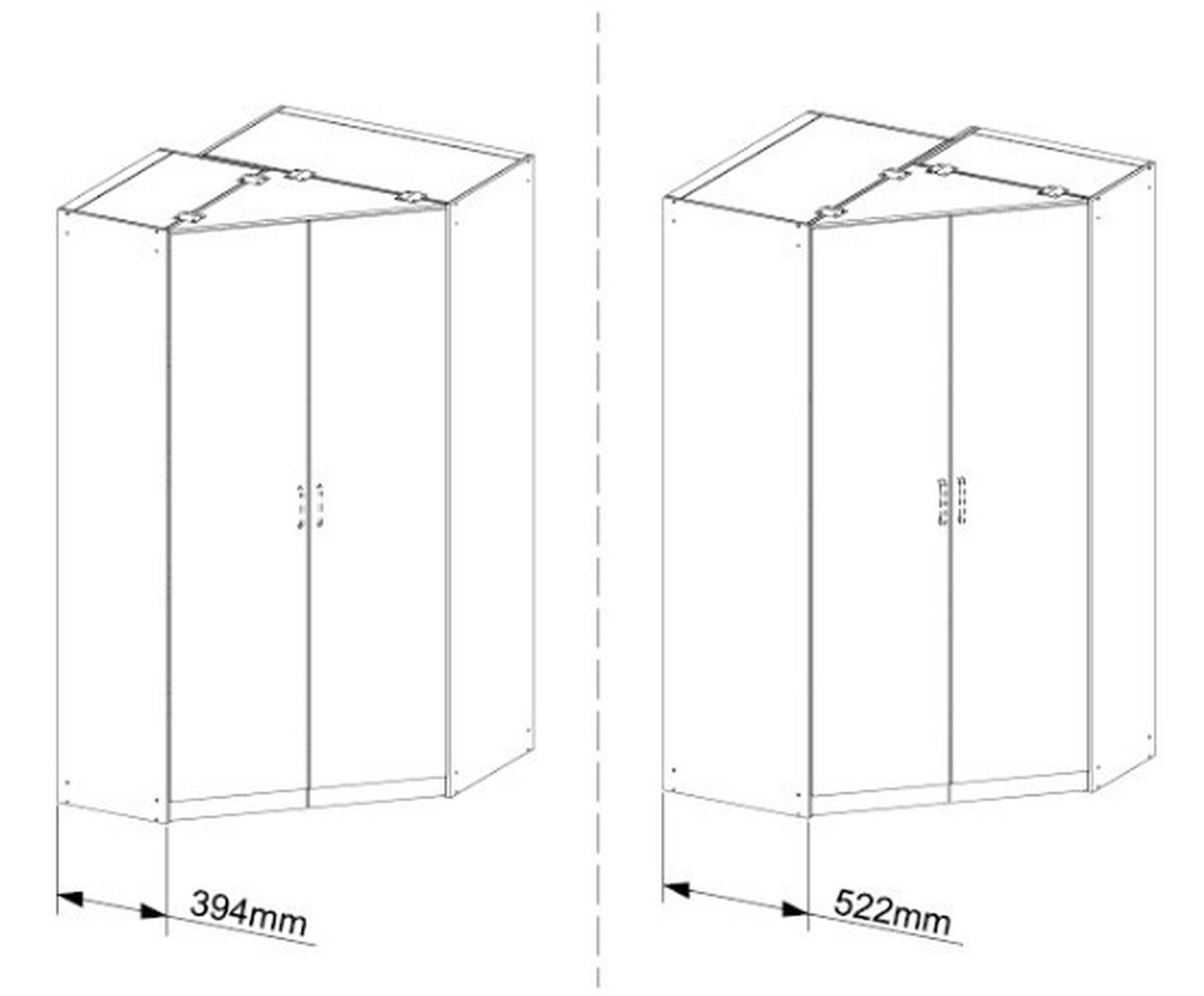 Kotna Omara Za Oblačila Costa, Bela - barve kroma/bela, Moderno, leseni material (208/197/253cm) - Rauch Möbel