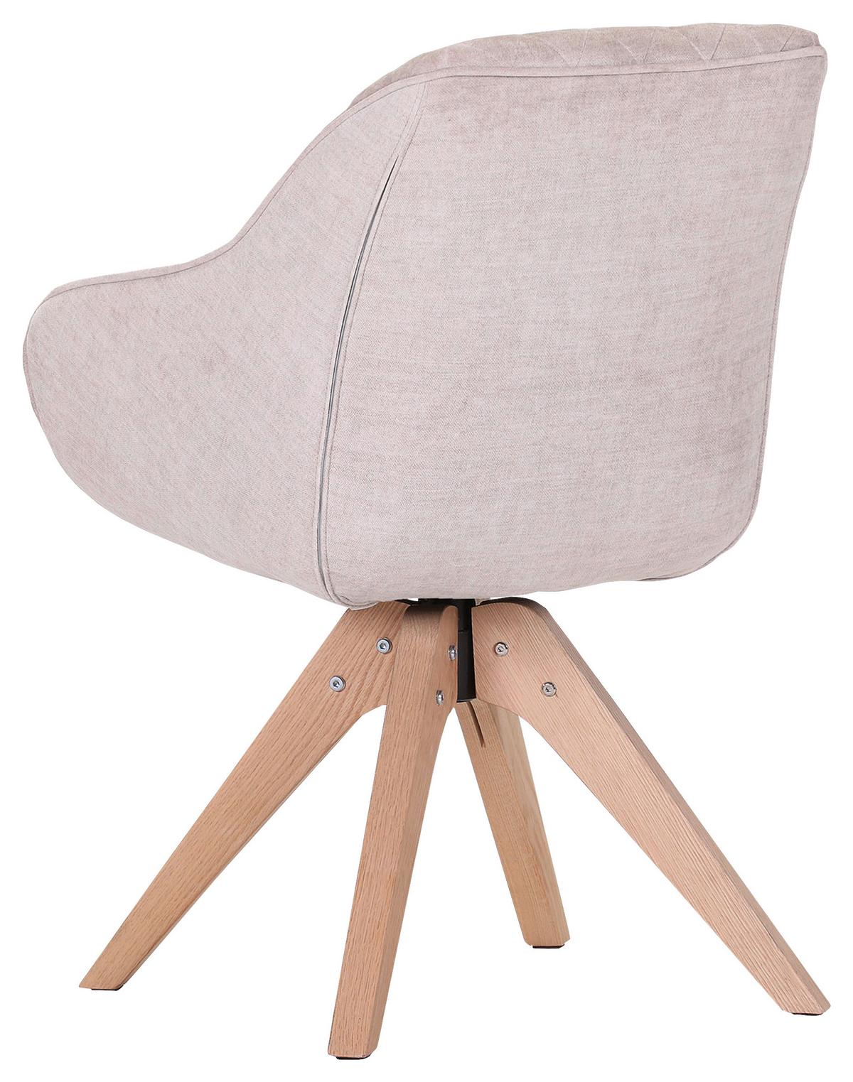 KRZESŁO Z PODŁOKIETNIKAMI COOL - kolor dębowy/beżowy, Lifestyle, tkanina/drewno (60/83/65cm) - Landscape