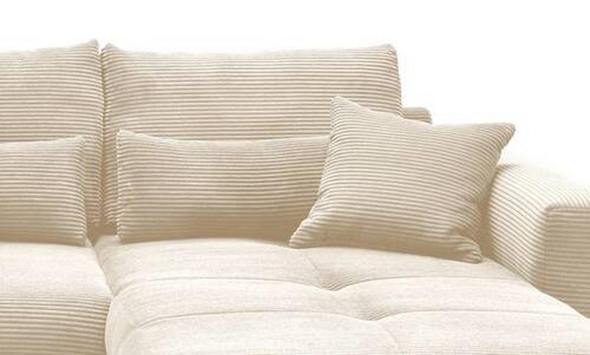 Wohnlandschaft Frederico Beige Cord - Beige/Schwarz, MODERN, Holz/Textil (302/188cm) - MID.YOU