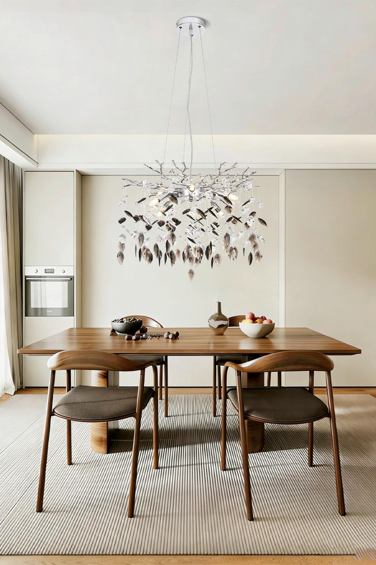 Lampă suspendată Moni - străveziu/culoare crom, Modern, plastic/metal (60/60/120cm) - Mömax