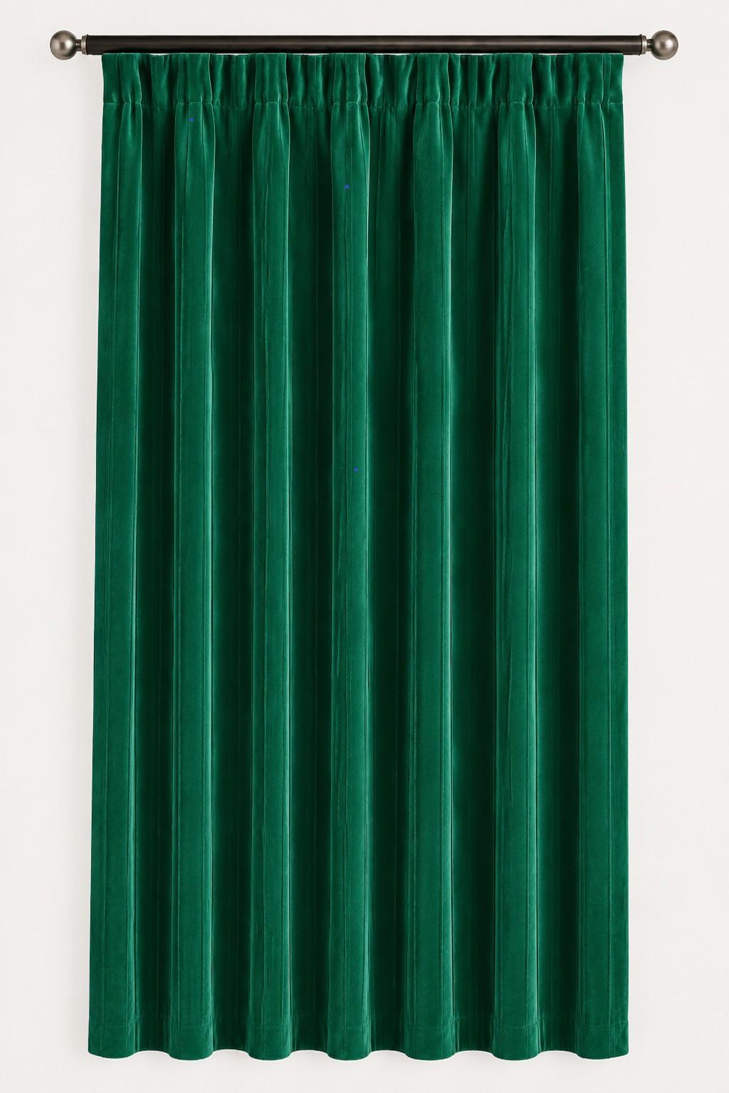 Készfüggöny Deko Samt 140/245 - smaragdzöld, Basics, textil (140/245cm)