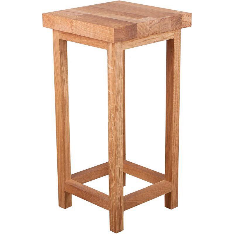 Universalhocker Echtholz Eiche massiv H: 60 cm - Eichefarben, Basics, Holz (30/60/30cm) - Gardenson