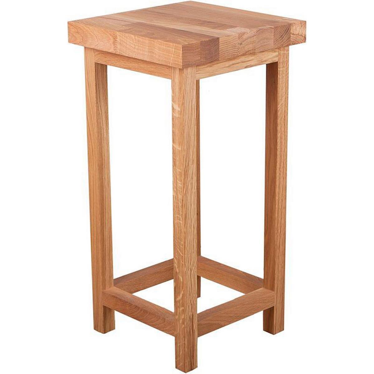 GARTENHOCKER Eiche massiv H: 60 cm - Eichefarben, Basics, Holz (30/60/30cm) - Gardenson