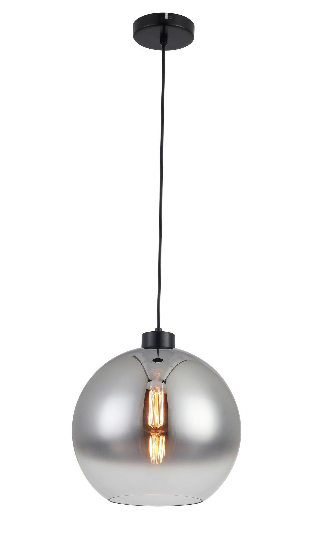 LAMPA WISZĄCA SMOKEY *DK* - antracytowy/kolor chromowy, Lifestyle, metal/szkło (30/120cm) - Dieter Knoll
