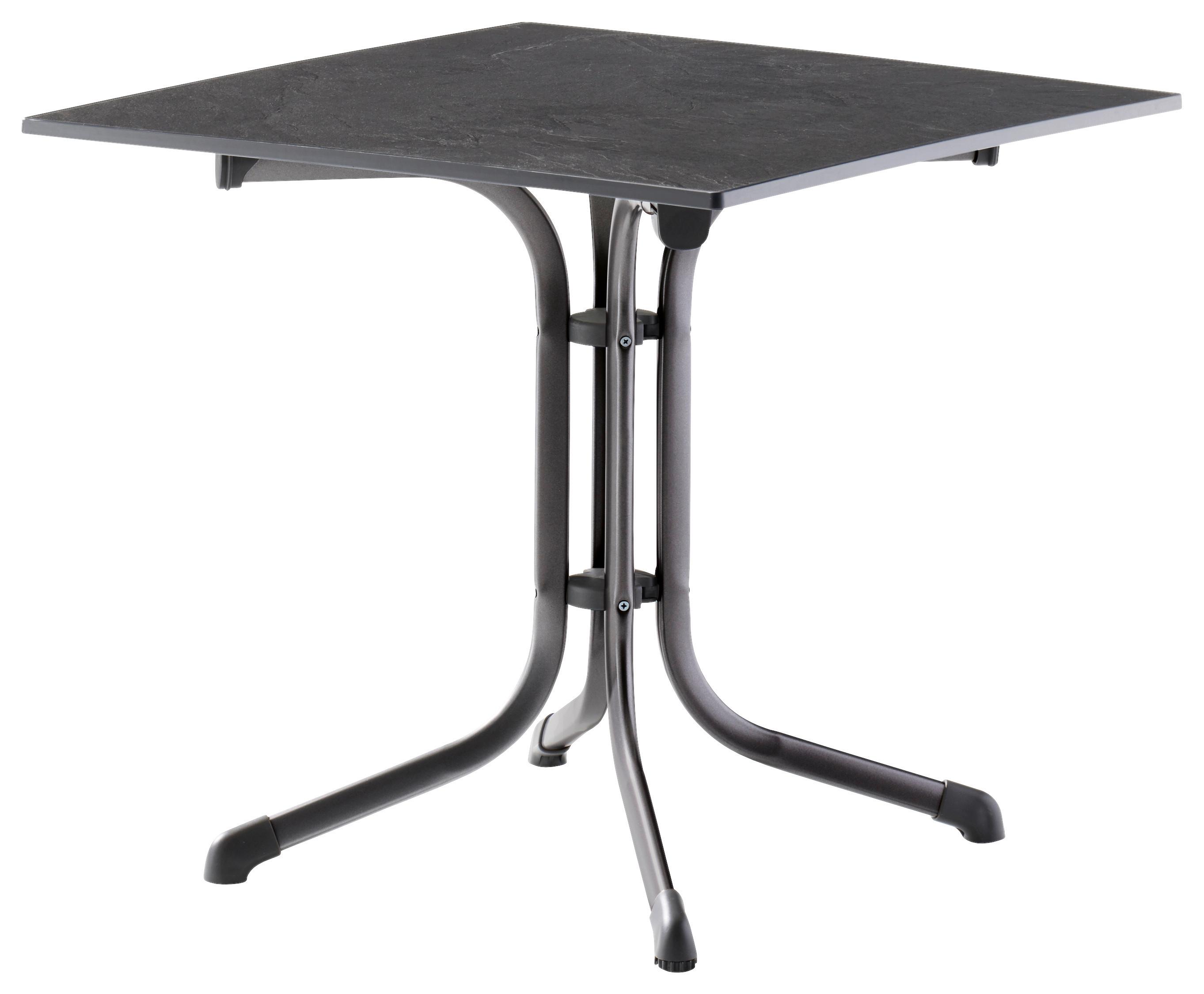 Gartenklapptisch Anthrazit/Grau - Anthrazit/Grau, MODERN, Holzwerkstoff/Metall (80/80/72cm) - Sieger