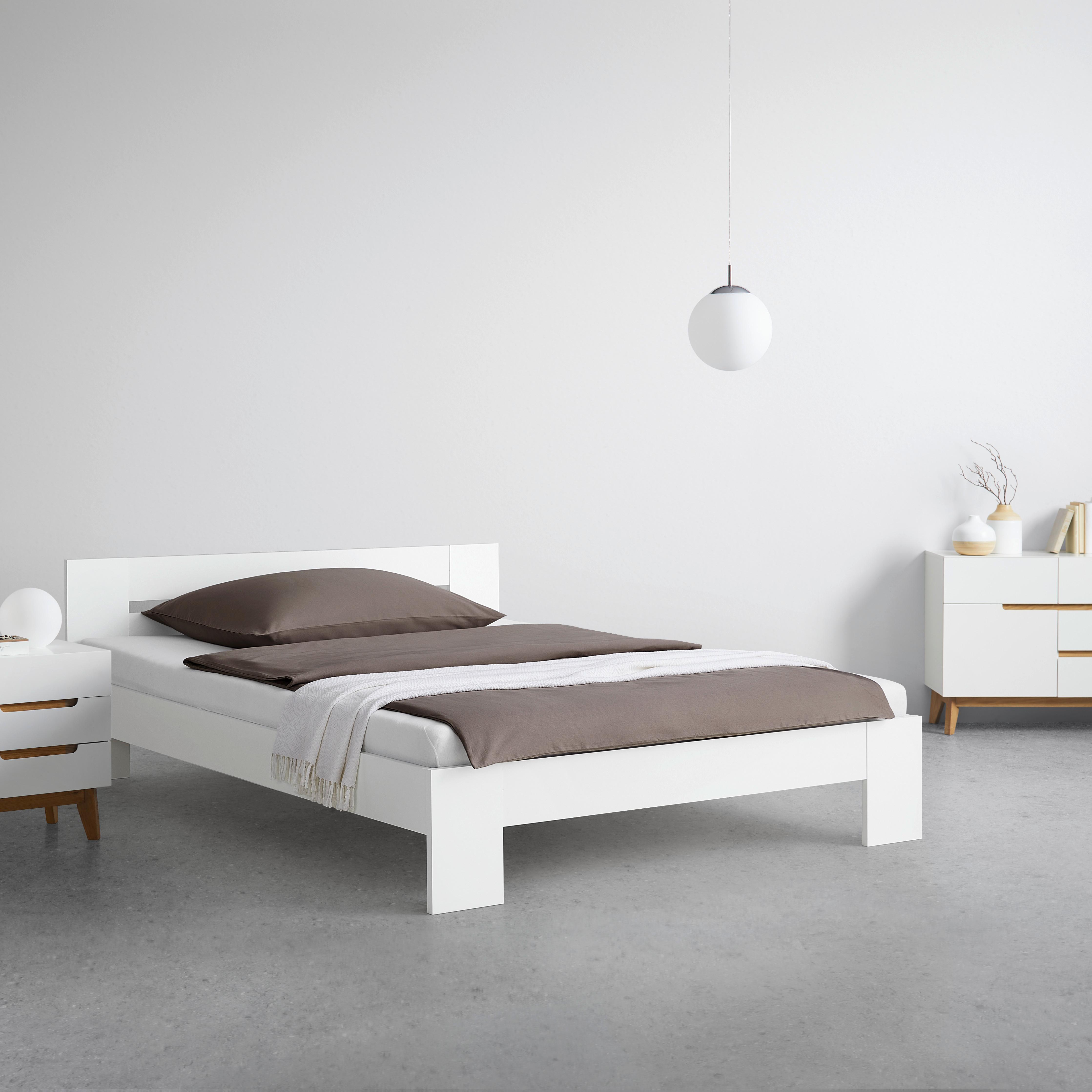 Bett Madrid Weiß ca. 160x200cm - Weiß, MODERN, Holz (160/200cm) - Mömax