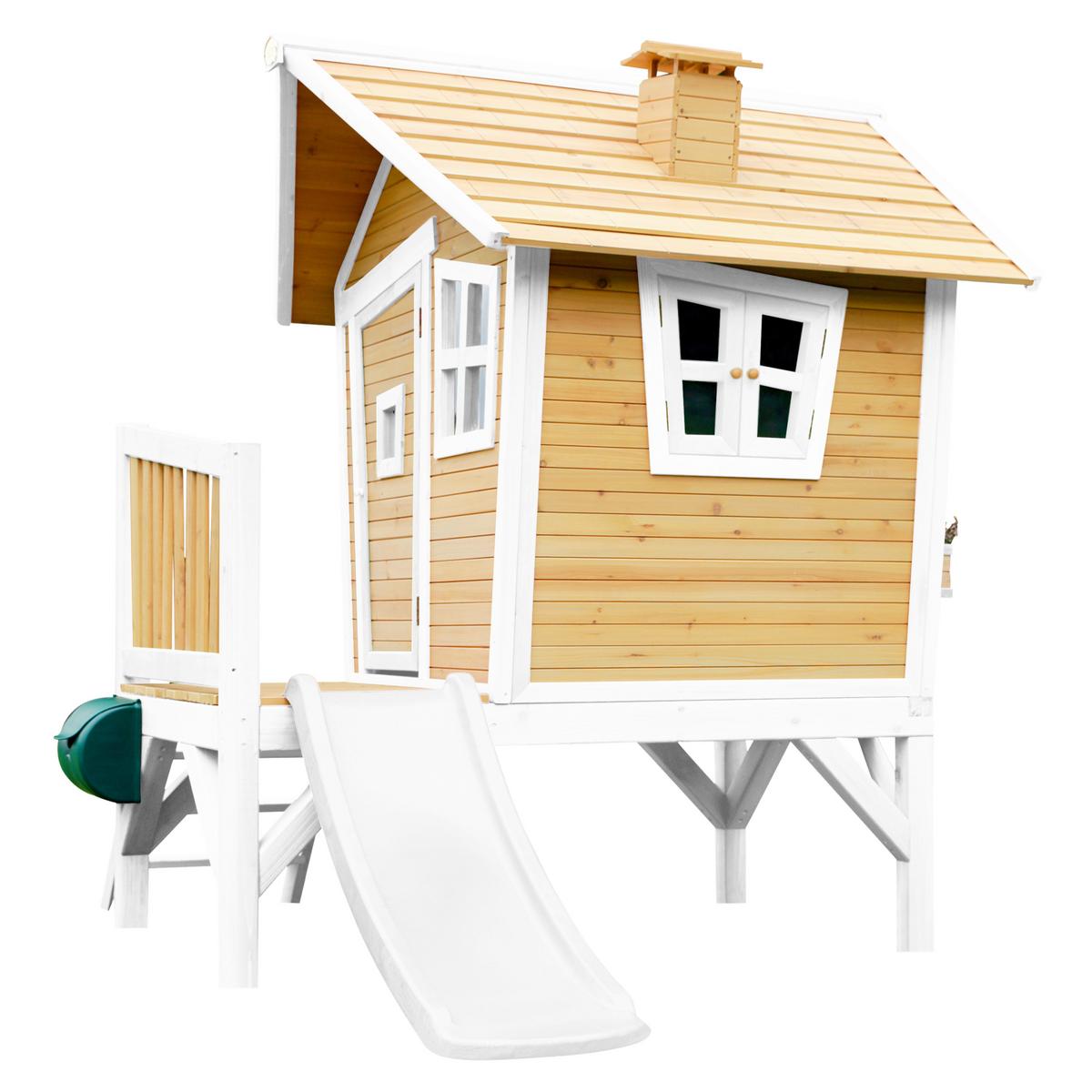Spielhaus Robin aus Zedernholz - Weiß/Braun, Basics, Holz/Kunststoff (264/203/177cm) - Ambia Garden