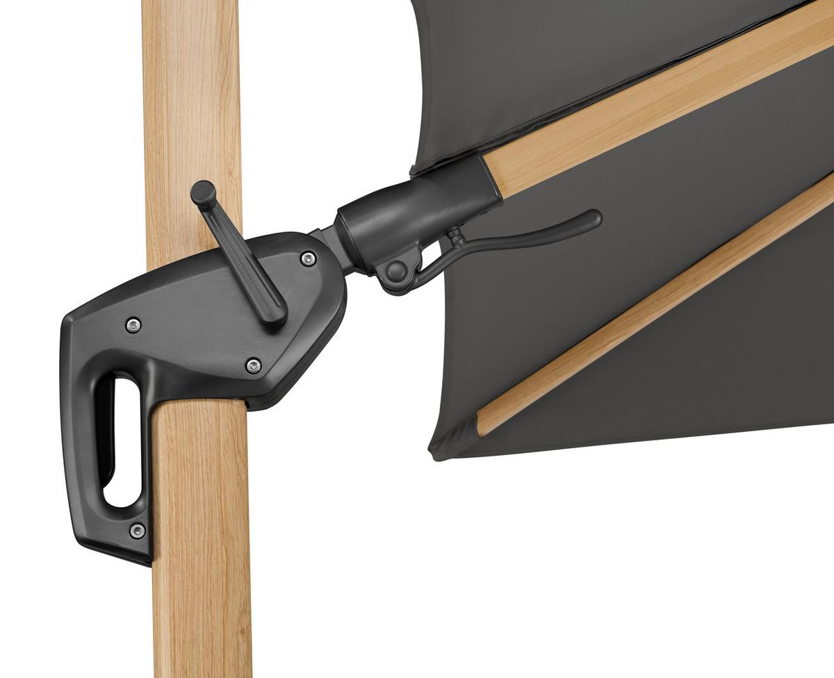 Ampelschirm Rohdos Anthrazit - Eichefarben/Anthrazit, Basics, Textil/Metall (358/263/300cm) - Schneider