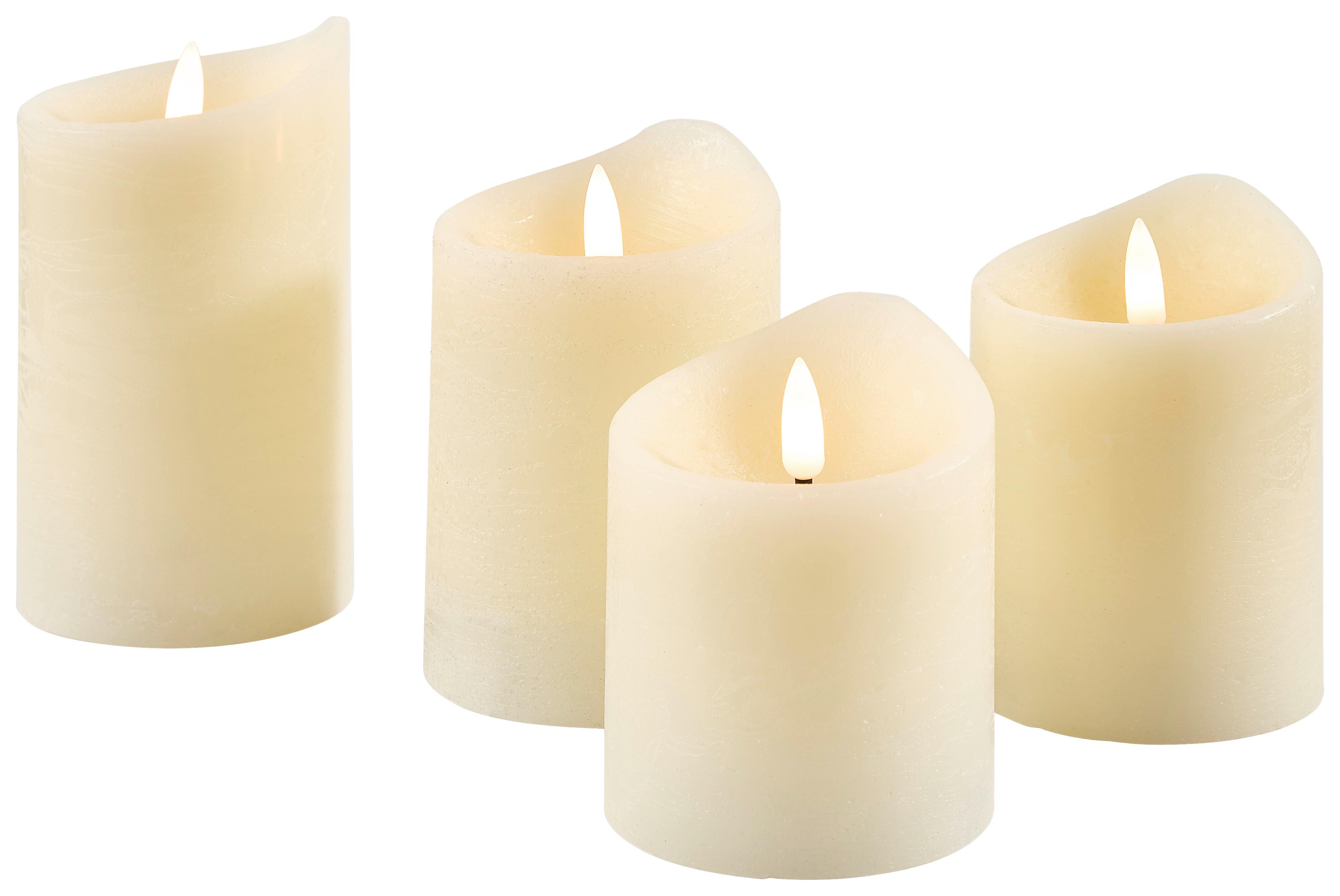 ZESTAW ŚWIEC LED 613-402218 - KERZEN - masa perłowa, Basics, tworzywo sztuczne (7,5/7,5/9-13cm)